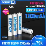 Pin sạc AAA Beston dung lượng lớn (4 Viên AAA) cho remote tivi, đồ chơi trẻ em, đồng hồ