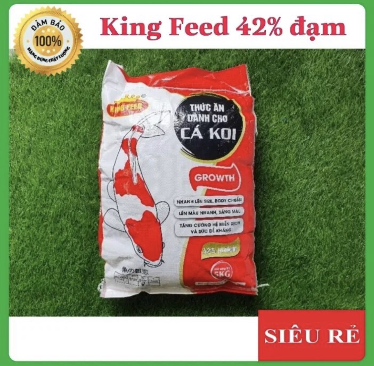 5kg cám cá koi king feed thức ăn cá koi 42% đạm kingfeed grow 5kg
