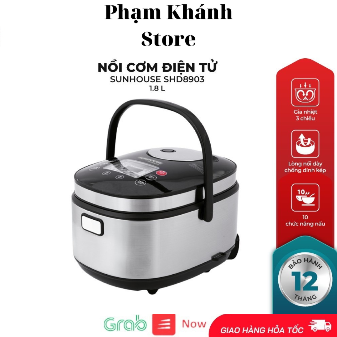 Nồi cơm điện tử 1.8l sunhouse mama shd8903