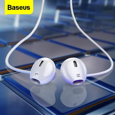 Baseus 6D Stereo 3.5 mm Wired Earphone In Ear Headset With Mic Stereo Bass Sound Jack Earphone Earbuds Earpiece For iPhone Samsung Xiaomi Huawei Vivo Sports Wire Control Earphone (1)