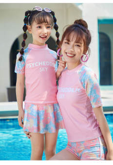 Bộ bơi cho bé gái & mẹ 12-62kg set đồ bơi trẻ em người lớn bikini đi biển quần váy BƠI SKY