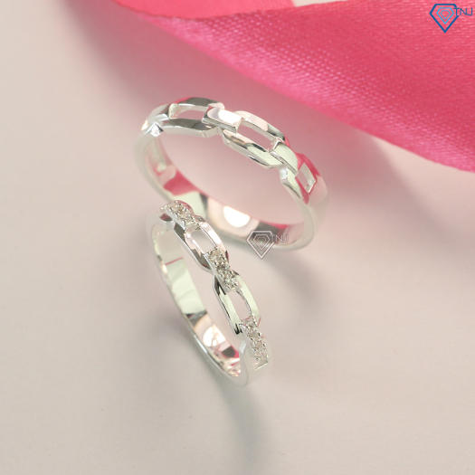 Nhẫn cặp đôi bạc tình nhân mắt xích ND0434 - Trang Sức TNJ