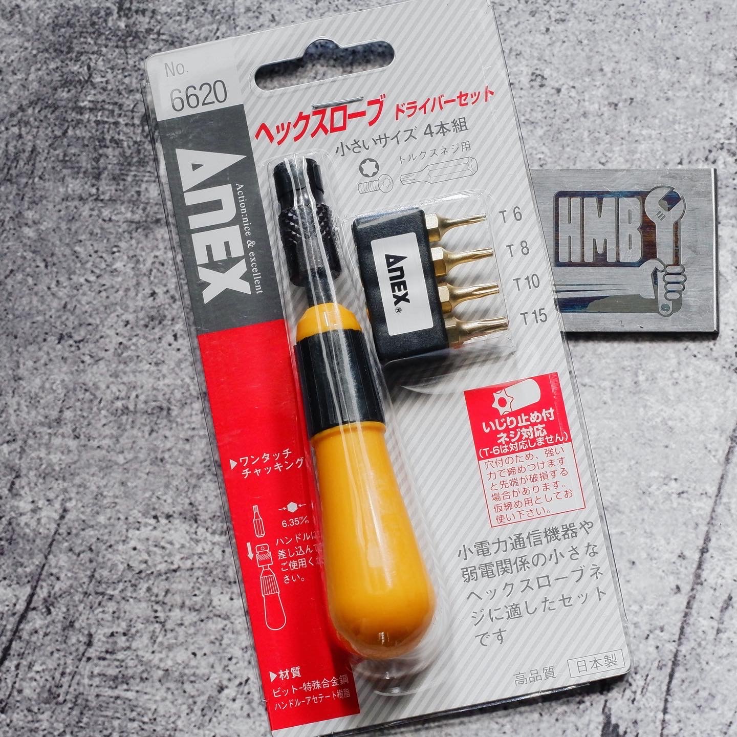 🇯🇵Made in Japan🇯🇵 Bộ tua vít hoa thị có lỗ mini Nhật Bản Anex 6620