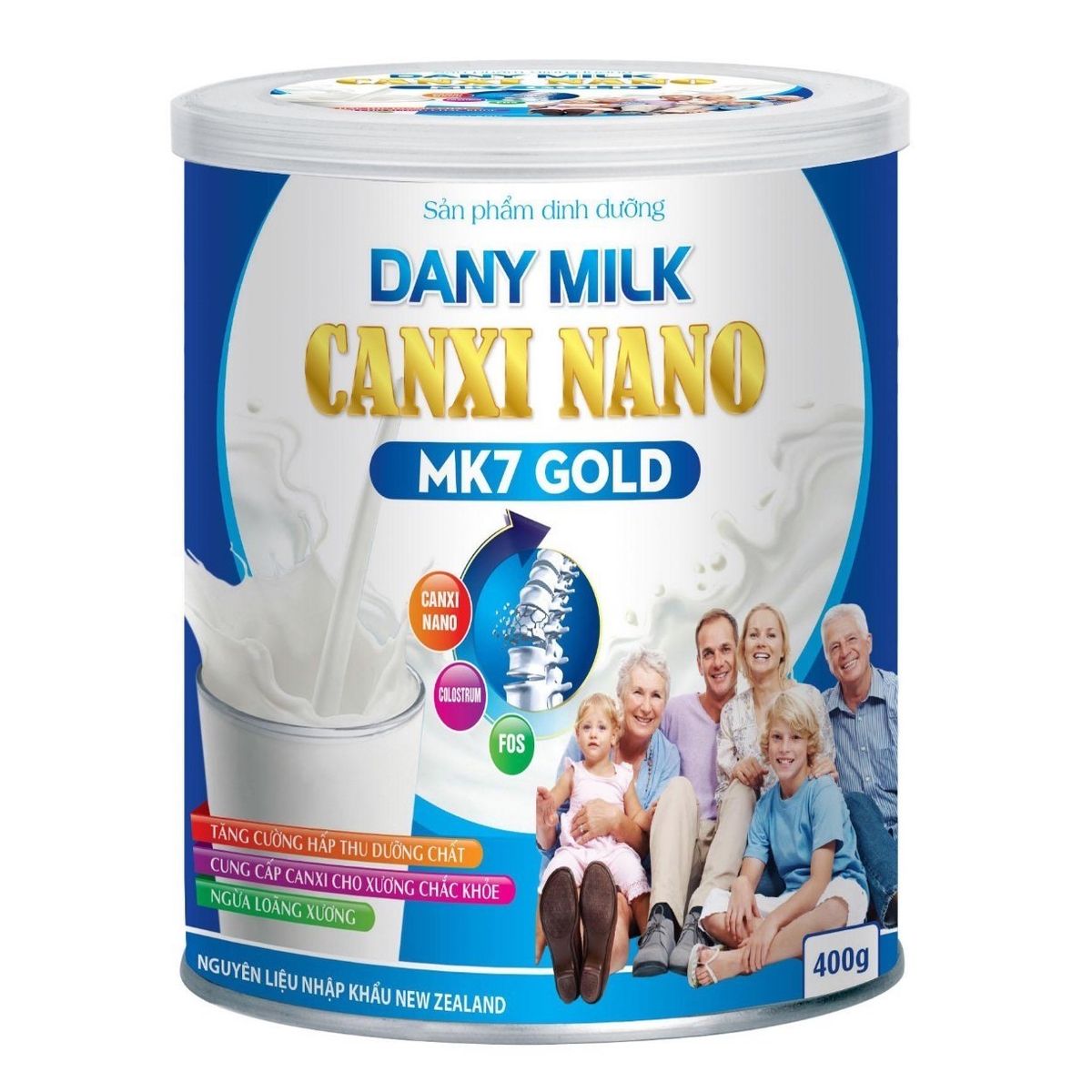 Sữa Bột Dinh Dưỡng Dany Milk Canxi Nano MK7 Gold Giúp Tăng Hấp Thu Canxi Bổ Sung Dưỡng Chất Ngăn Ngừa Loãng Xương