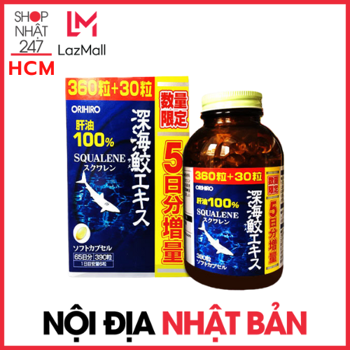 Viên uống dầu gan cá mập Orihiro mẫu mới 390 viên Nội địa Nhật Bản