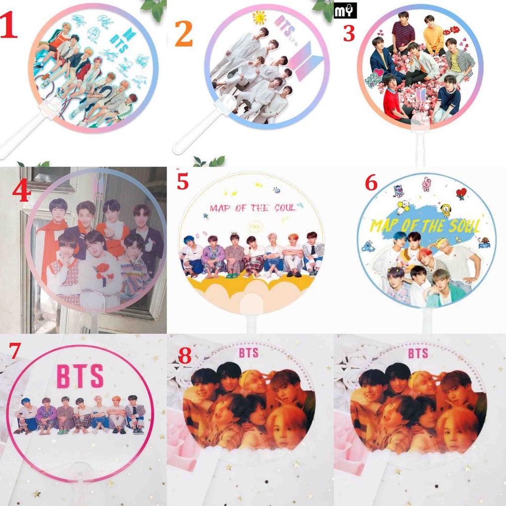 Quạt cầm tay bts trong nhiều mẫu