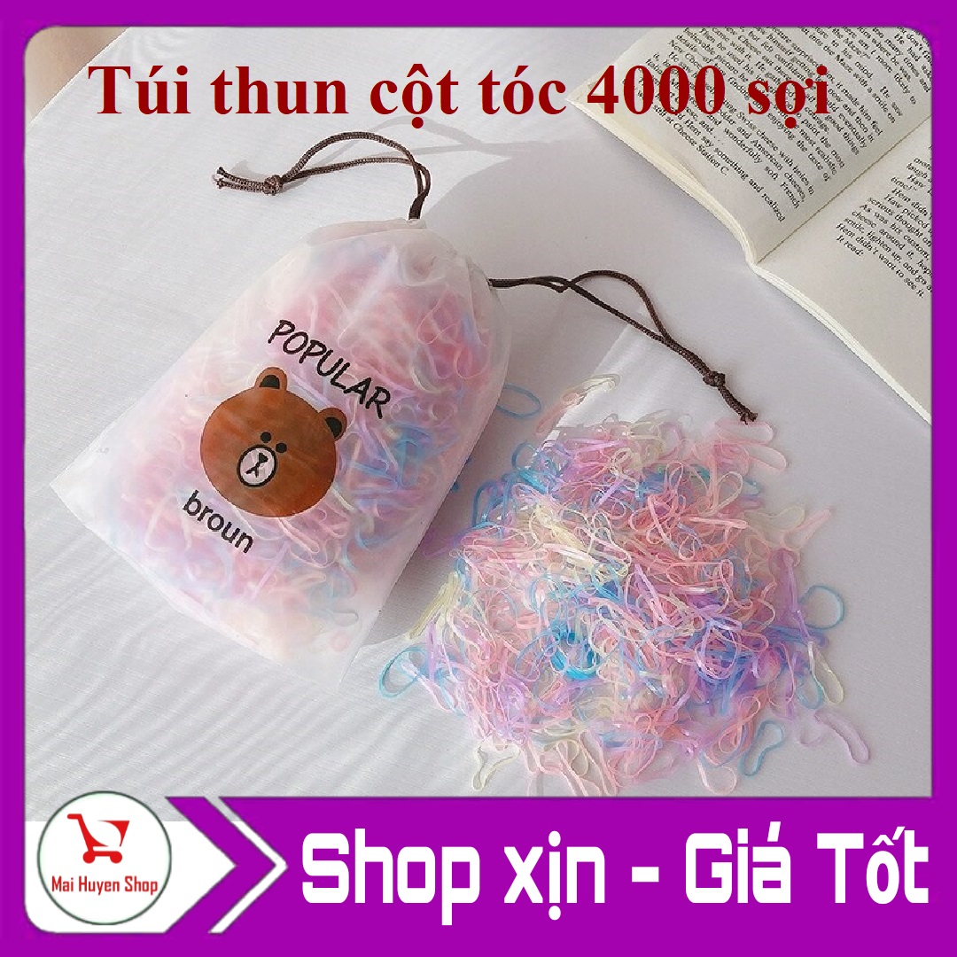 [HCM]Túi Dây Thun Cột Tóc Đàn Hồi Nhiều Màu – Túi Dây Chun Cột Tóc Nhiều Màu Bao Gấu Dễ Thương