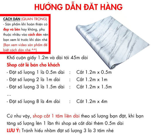 Giấy dán tường bếp decal giả đá hoa cương 3D chịu nhiệt chống nước chống dầu mỡ dễ dàng lau chùi
