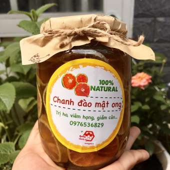 Chanh đào ngâm mật ong đường phèn hũ 0,5L