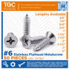 TGC 50PCS Stainless Steel Flathead Wood Screws, #6 x 3/8-3"