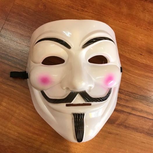 Địa điểm địa phương_  Mặt nạ Hacker vàng bóng bạc bóng đen trắng mặt nạ Halloween hàng đẹp bao chất lượng