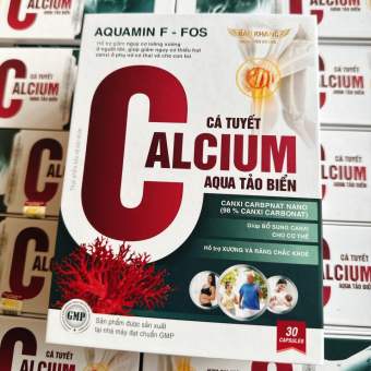 Viên uống canxi hữu cơ, Calcium cá tuyết Aqua tảo biển bổ sung canxi cho cơ thể, hỗ trợ xương và răng chắc khỏe, hộp 30 viên