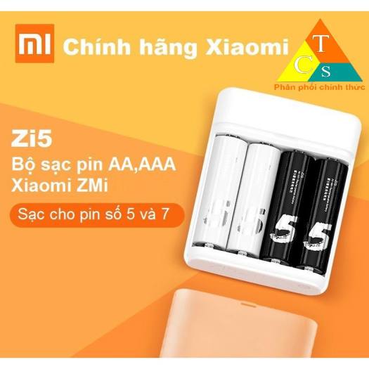 Bộ sạc pin AA - AAA ZMI ZI5ZI7 PB401 chính hãng Xiaomi