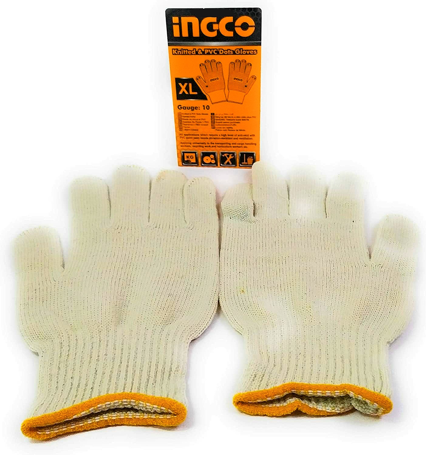 Knitted & Pvc Dots Gloves Ingco hgvk05