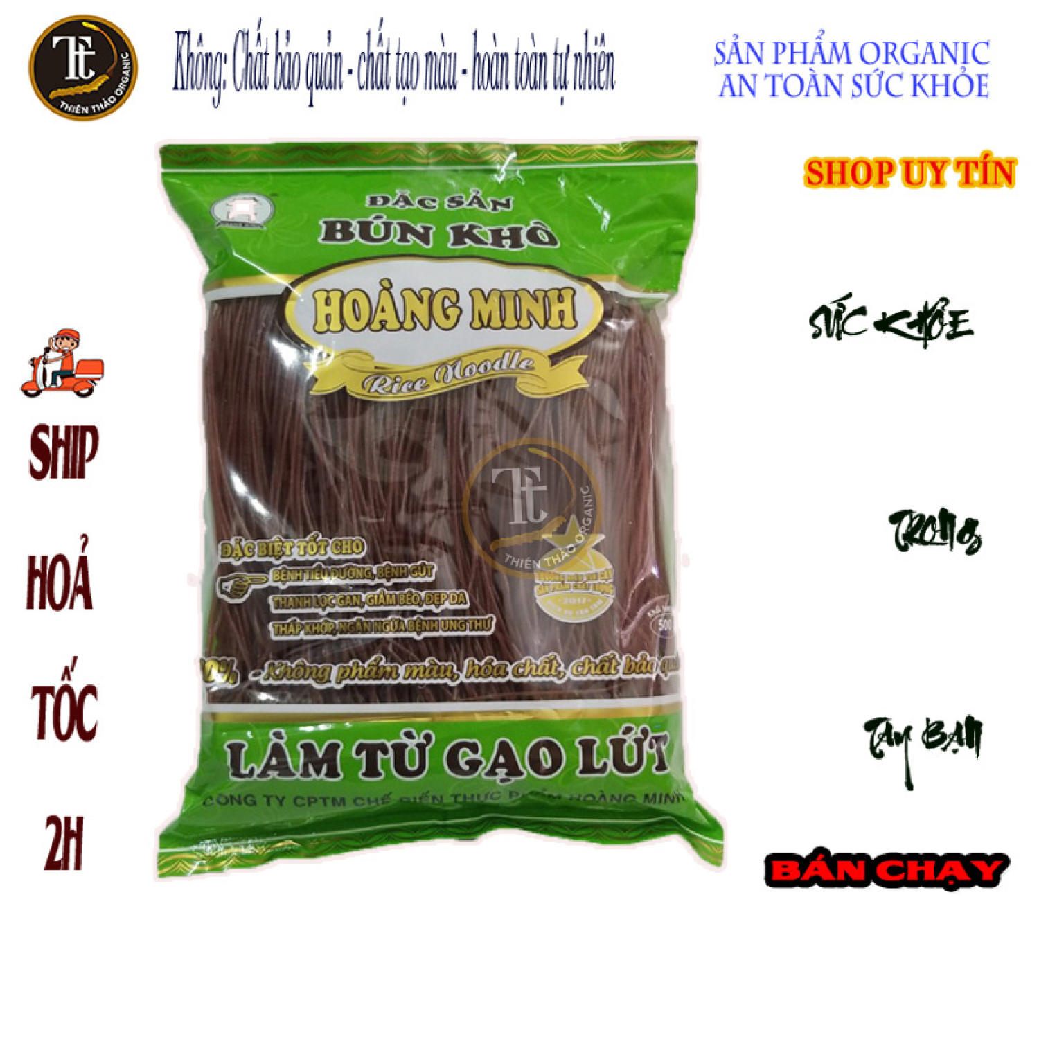 Bún gạo lức đỏ thực dưỡng 500gr HCM