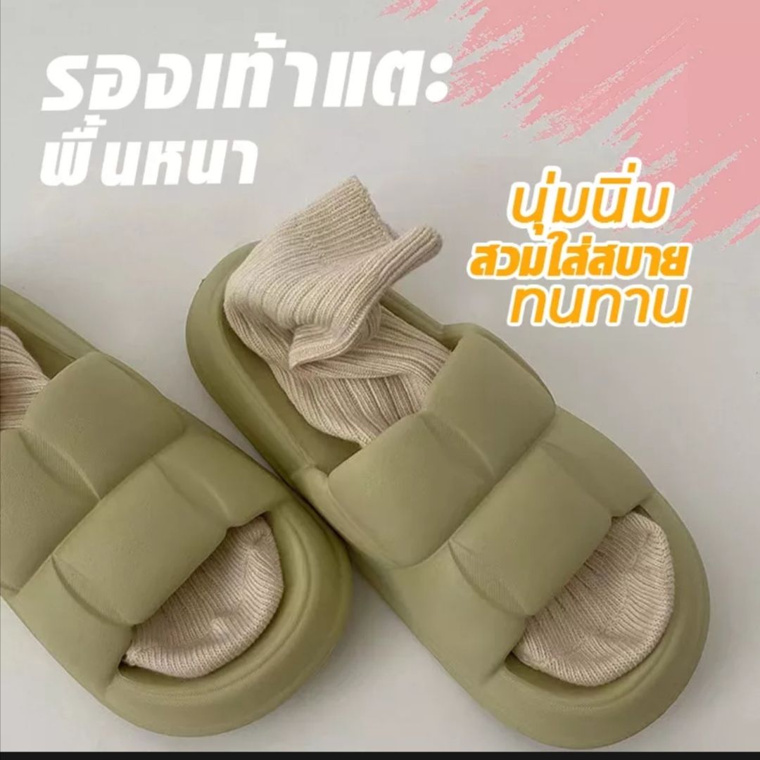 LLC รองเท้าแตะพื้นหนากันลื่นรองเท้าใส่ในบ้าน รองเท้าแตะสวม Unisex รองเท้าสุขภาพ Comfort Sandal เบา ทนทาน ราคา 169 บาท*ส่งฟรี
