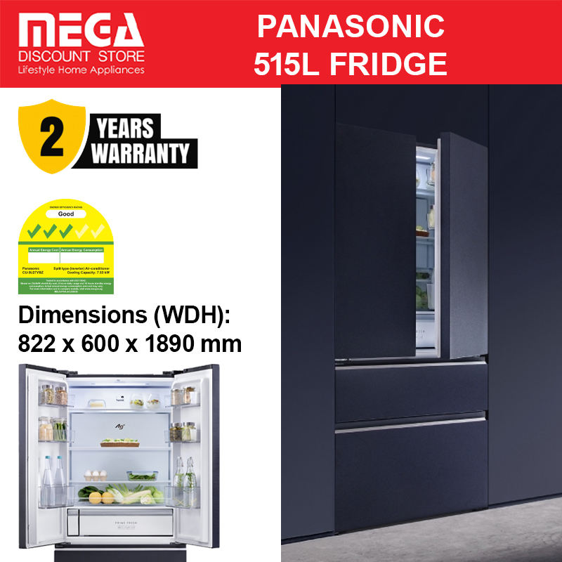 PANASONIC NR-XC541CUHS 503L 4-DOOR FRIDGE (3 TICKS) | Lazada Singapore