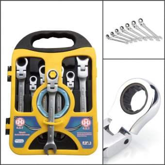 Bộ chìa khóa - bộ cờ lê đa năng gồm 7 cây: 8, 10, 12, 13, 14, 17, 19mm - Cờ lê tròng tự động, đầu gật gù xoay 180 độ