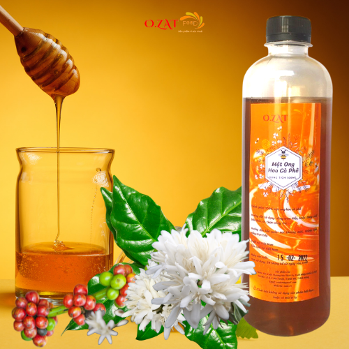 Mật ong hoa cà phê nguyên chất O.ZAT 500ml chai nhựa - hoàn tiền nếu phát hiện giả hay pha trộn