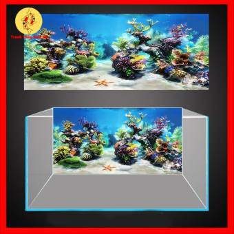Tranh 3D Dán Bể Cá Thuỷ Sinh Hình San Hô Siêu Nét, Công Nghệ In UV Nhật Bản có sẵn keo dán Decor hồ cá, In theo kích thước yêu cầu ( 30 , 40 , 50 , 60, 70, 80cm...)
