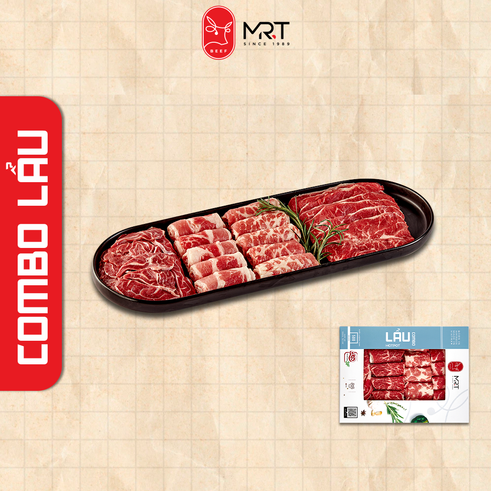 Combo lẩu bò úc siêu ngon 500gr 100% nhập khẩu ba chỉ, bắp bò, gù và lõi nạc vai giao siêu tốc hcm