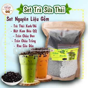 Set Nguyên Liệu Làm Trà Sữa Thái Xanh - Đỏ Siêu To Khổng Lồ