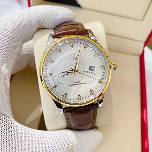 đồng hồ nam OM 40mm kim trôi mặt kính lồi