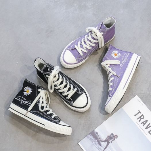 ✁◊  GIÀY HOA CÚC Giày CV Hoa Cúc Cổ Cao Full Box HOT TREND Màu đen Màu Tím Màu Xanh Màu Trắng Màu Vàng Màu Hồng