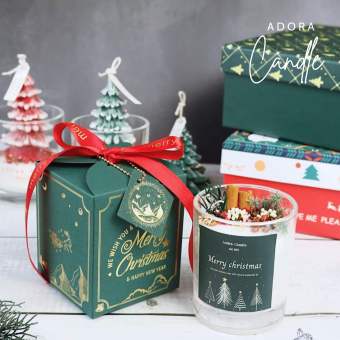 Quà tặng nến thơm phòng giáng sinh | Glassic noel | Adora