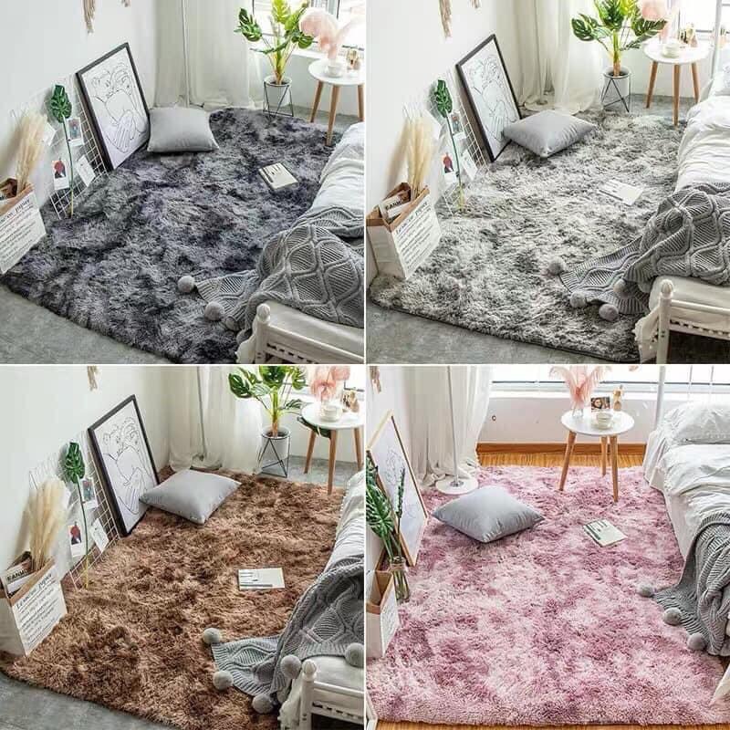 Thảm lông trải sàn màu loang - cao cấp - thảm lông giá rẻ - nhiều size