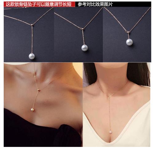 Dây chuyền hợp kim chuỗi dài đính ngọc xinh xắn C007