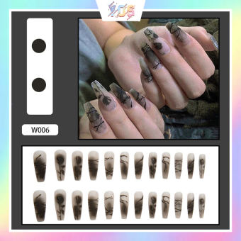 Bộ 24 móng tay giả xinh xắn tiện lợi (kèm keo dán, dùng nhiều lần, mã từ W001 - W014)
