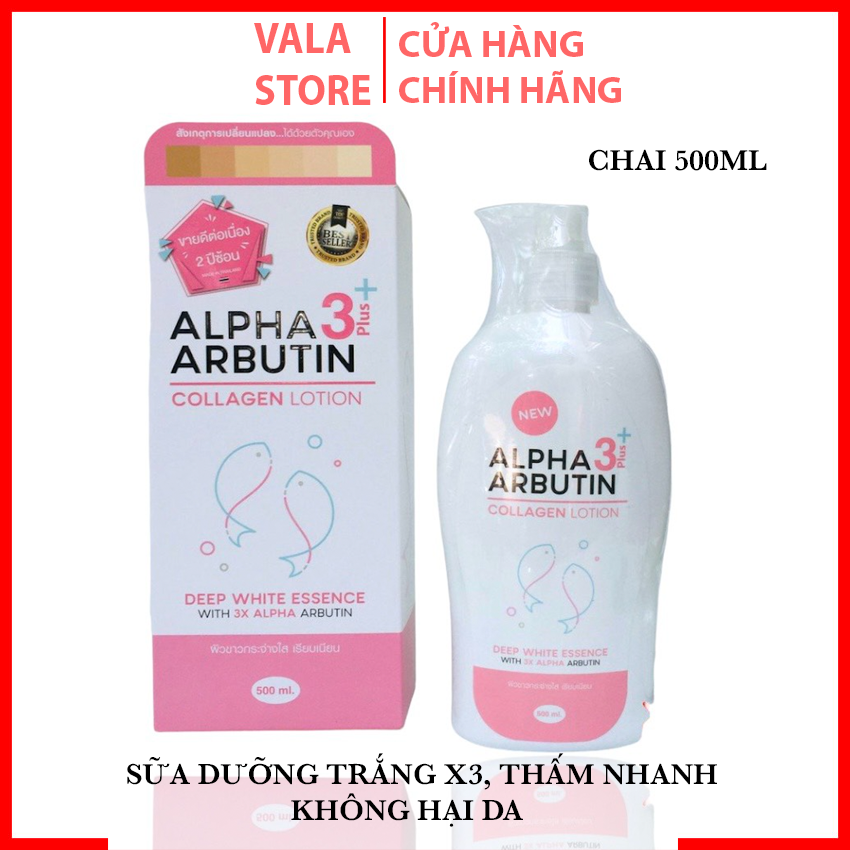 Sữa Dưỡng Thể Trắng Da Alpha Arbutin 3 Plus Collagen Lotion 500ml Chuẩn Thái