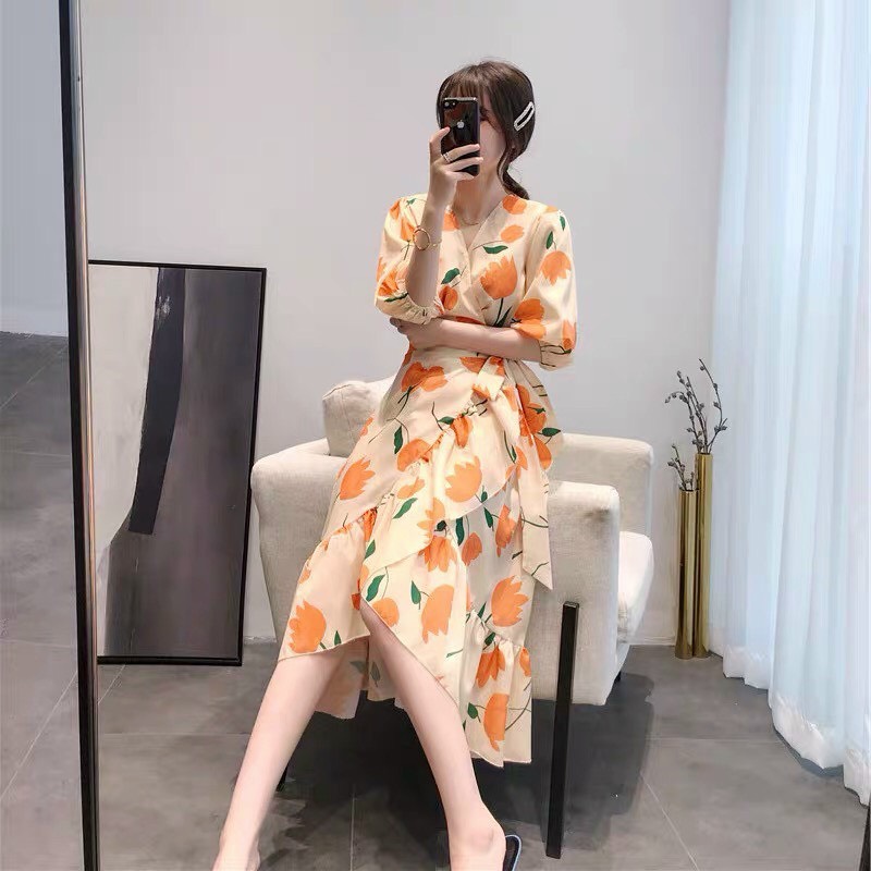 Đầm maxi hoa đi biển siêu hot