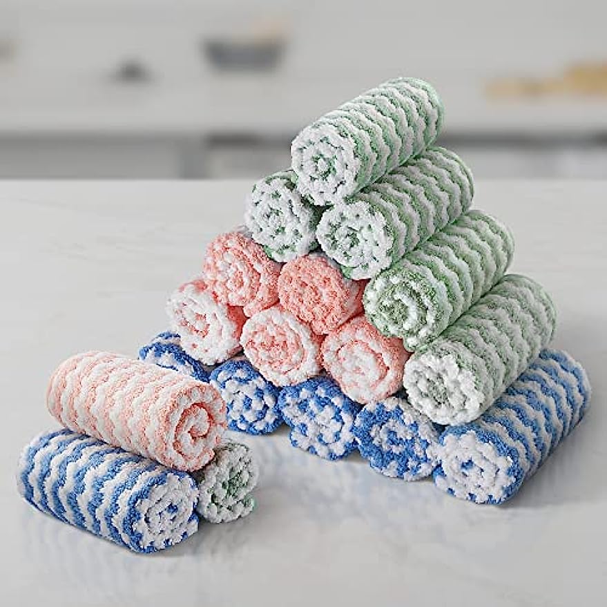 Cheers.US 5Pcs Kitchen Dish Towels, Polyester Kitchen Towels and Dishcloths,  Dish Cloths for Washing Dishes Dish Rags for Drying Dishes Kitchen Wash  Clothes and Dish Towels 