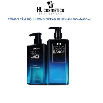 Combo Tắm & Gội Hương OCEAN BLUEMAN Nước Hoa Siêu Thơm 500ml+400ml