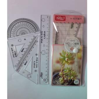 Bộ Thước Kẻ, Eke, Đo Độ 8182 - Gồm 4 Món: Thước Kẻ, 2 Eke, Thước Đo Độ