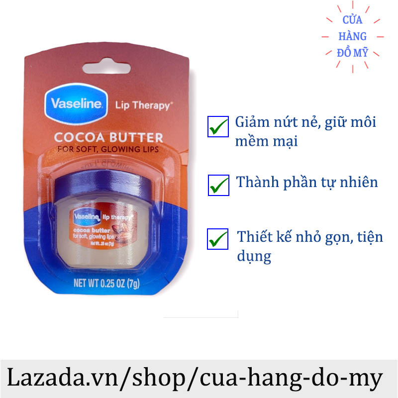 Son Dưỡng Môi Vaseline Lip Therapy Cocoa Butter  7g Nâu - Hương Ca Cao - Shop Hong1008