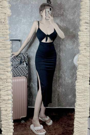 Đầm thun gân mềm hàng nhập cao cấp.