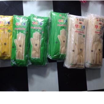 Găng Tay Cao Su Đông Cầu Vồng - Màu Kem