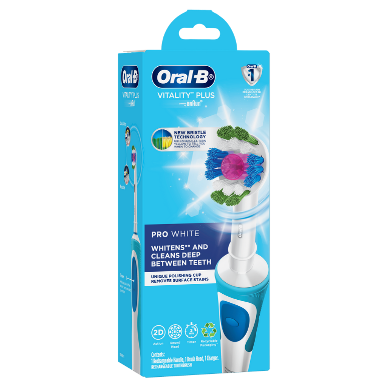 Bàn chải đánh răng điện Oral-B Vitality Plus 2 đầu Pro White