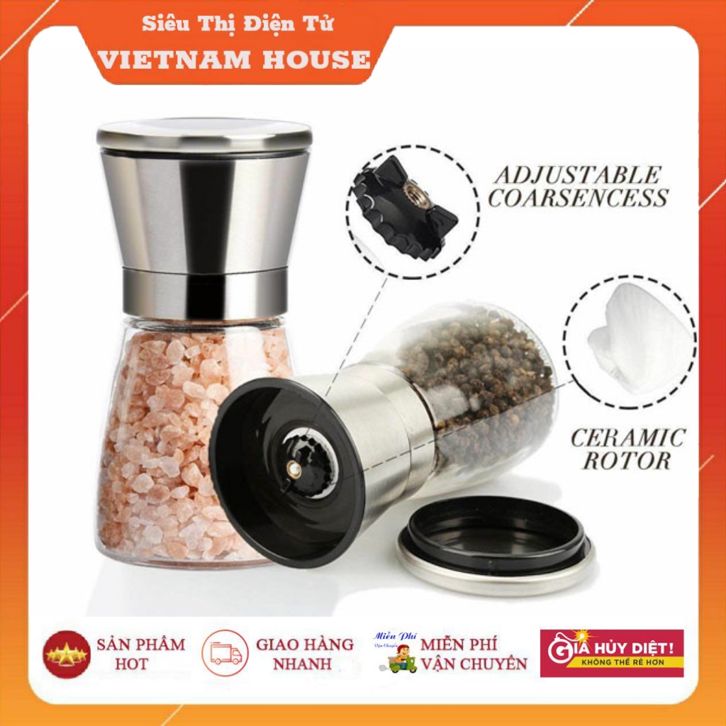 🔴đang sale || dụng cụ xoay tiêu cầm tay - cối xoay tiêu cầm tay cối bằng thủy tinh dễ dàng sử dụng