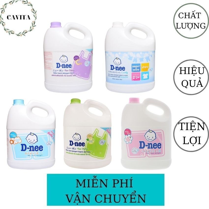 Nước Giặt Dnee 3000ml Thái Lan CAVITA hương thơm nhẹ nhàng, không gây kích ứng da, thích hợp cho bé