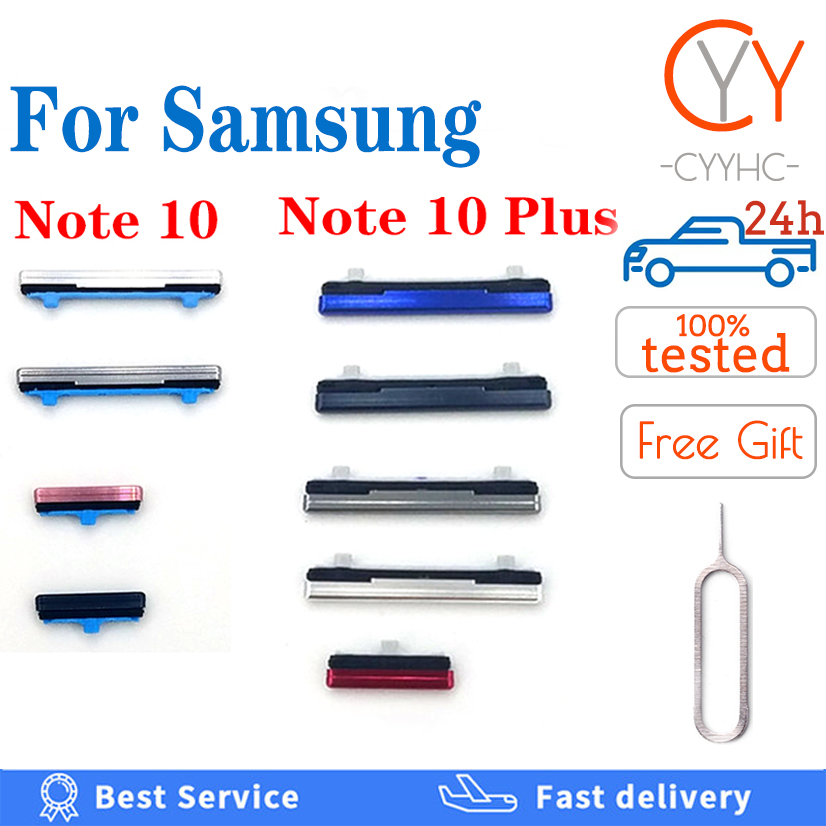 2 chiếc = 1 bộ mới cho samsung galaxy note10 note 10 plus 10 + n970 n975 nút nguồn và phím bên nút bật tắt tăng giảm âm lượng ở bên phụ tùng thay thế
