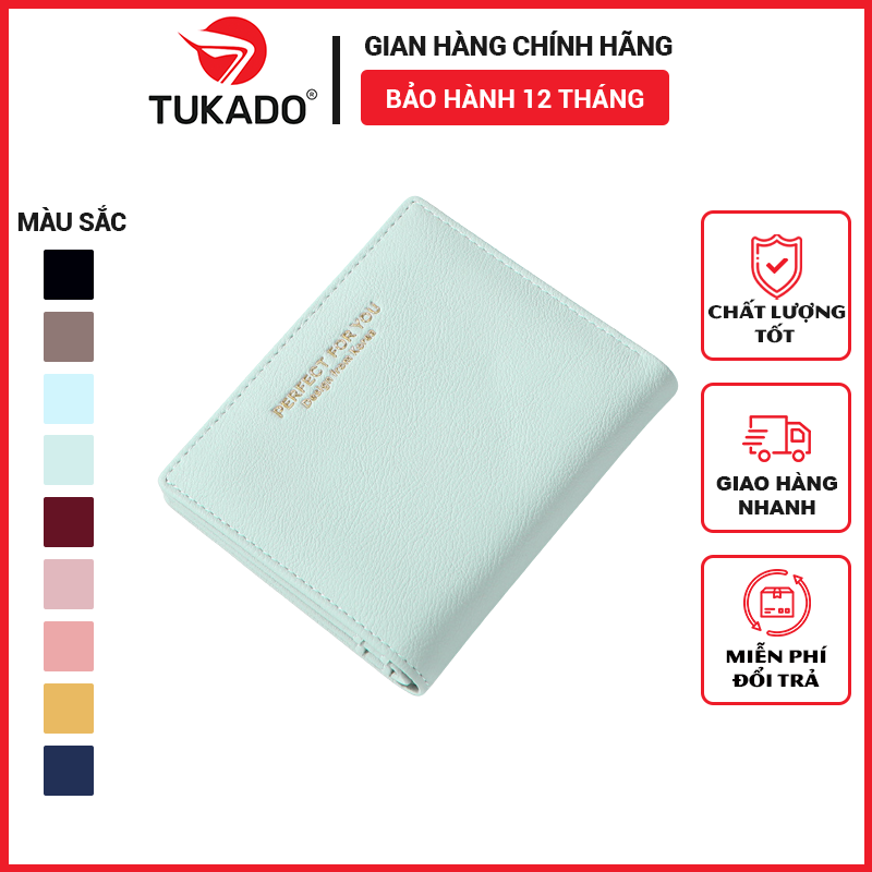 Ví Nữ Mini Cầm Tay Chính Hãng PERFECT FOR YOU Đựng Tiền Dáng Vuông Xinh Xắn Da Cao Cấp Cực Đẹp Giá Rẻ PFY01 - TUKADO