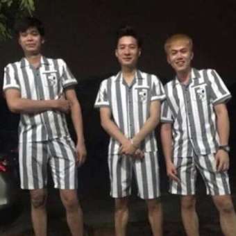 Bộ Quần Áo Pizama Nam Nữ Chất Liệu Kate Thái Cực Hot D453