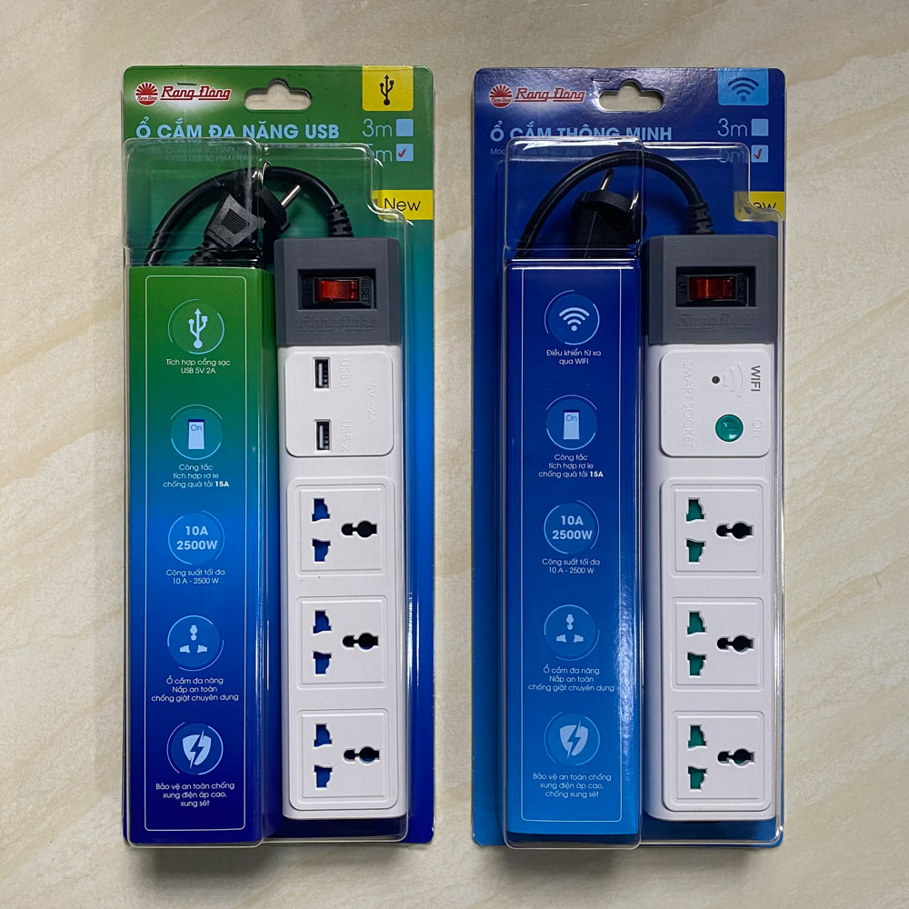 Ổ cắm thông minh ổ cắm đa năng usb rạng đông dây kéo dài 3m 5m