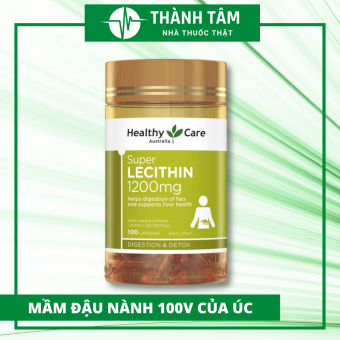 Mầm đậu nành Úc Healthy Care Super Lecithin 1200mg, mầm đậu nành Healthy Care của Úc