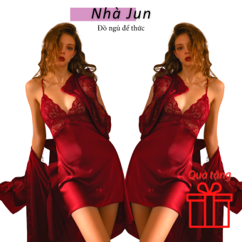 Đồ ngủ nữ sexy, đồ bộ mặc nhà vải lụa satin, Nhà Jun mang đến đầm ngủ 2 dây hay váy ngủ 2 dây có mút lót ngực với kiểu dáng sexy. Váy ngủ sexy rất quyến rủ. Đồ ngủ để thức - NJ04 Màu Đỏ