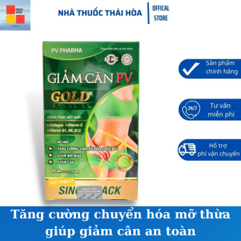 Giảm cân PV Gold - Giảm cân an toàn - Giảm mỡ bụng - Mỡ trong máu - Tăng cường đào thải mỡ dư thừa - Hộp 60 viên